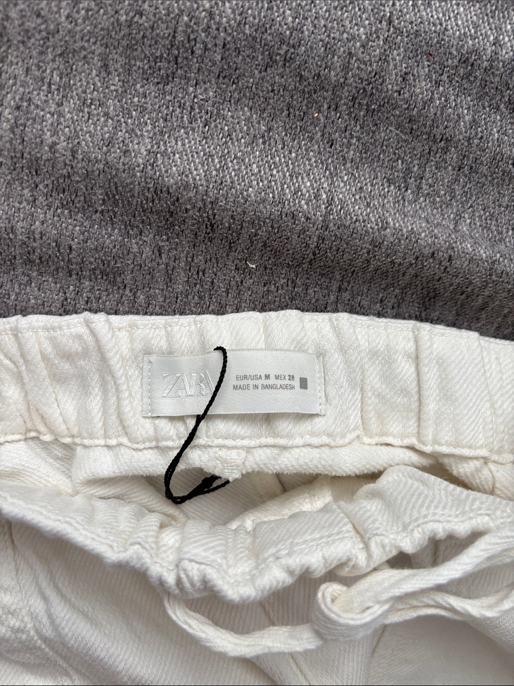 Zara White Drawstring Track Pants